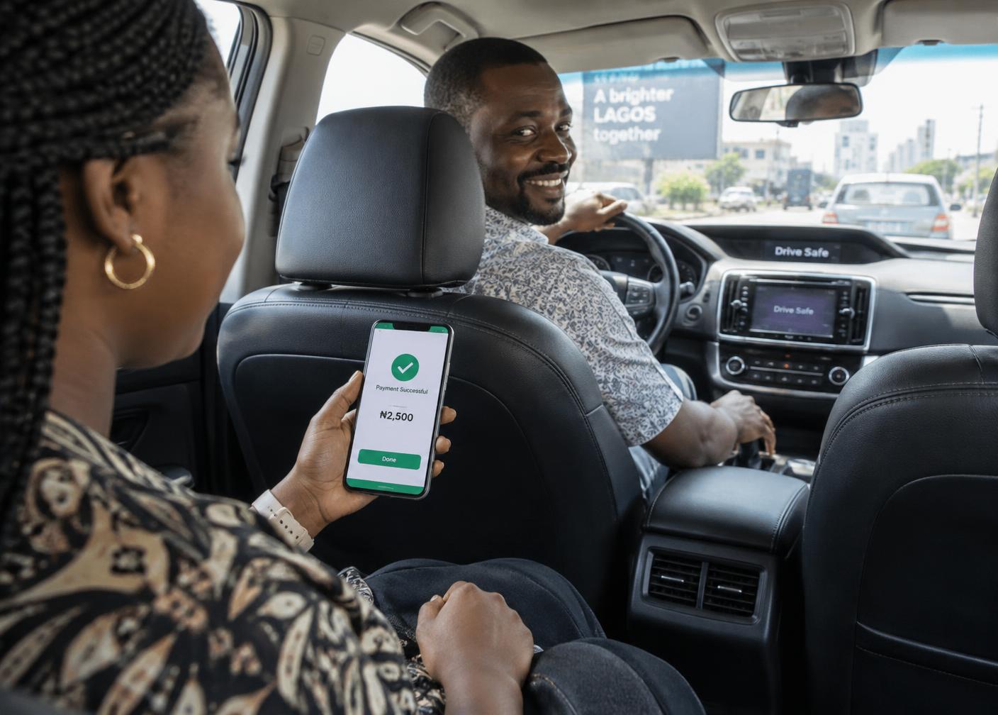 Passenger making a trip payment to a driver